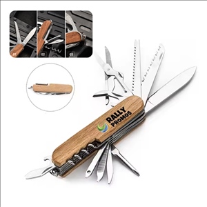 Outdoor Multifunctional Wooden Handle Swiss Army Knife